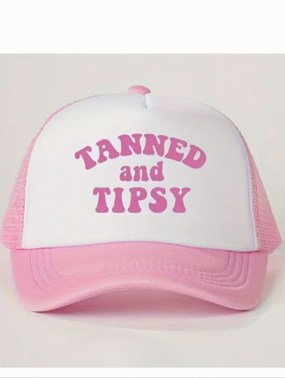 🌺Tanned And Tipsy Pink Trucker Hat Party Hats Hats With Sayings